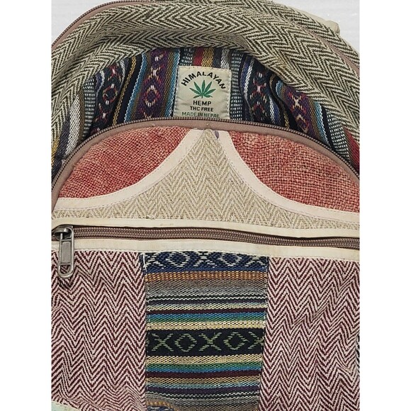Himalayan Hemp TCH Free Made In Napal Multicolor Backpack Unisex USED - Picture 2 of 5